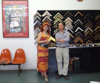 Chris Bleicher and Mr. Yen Chen, her New Yorker framing man